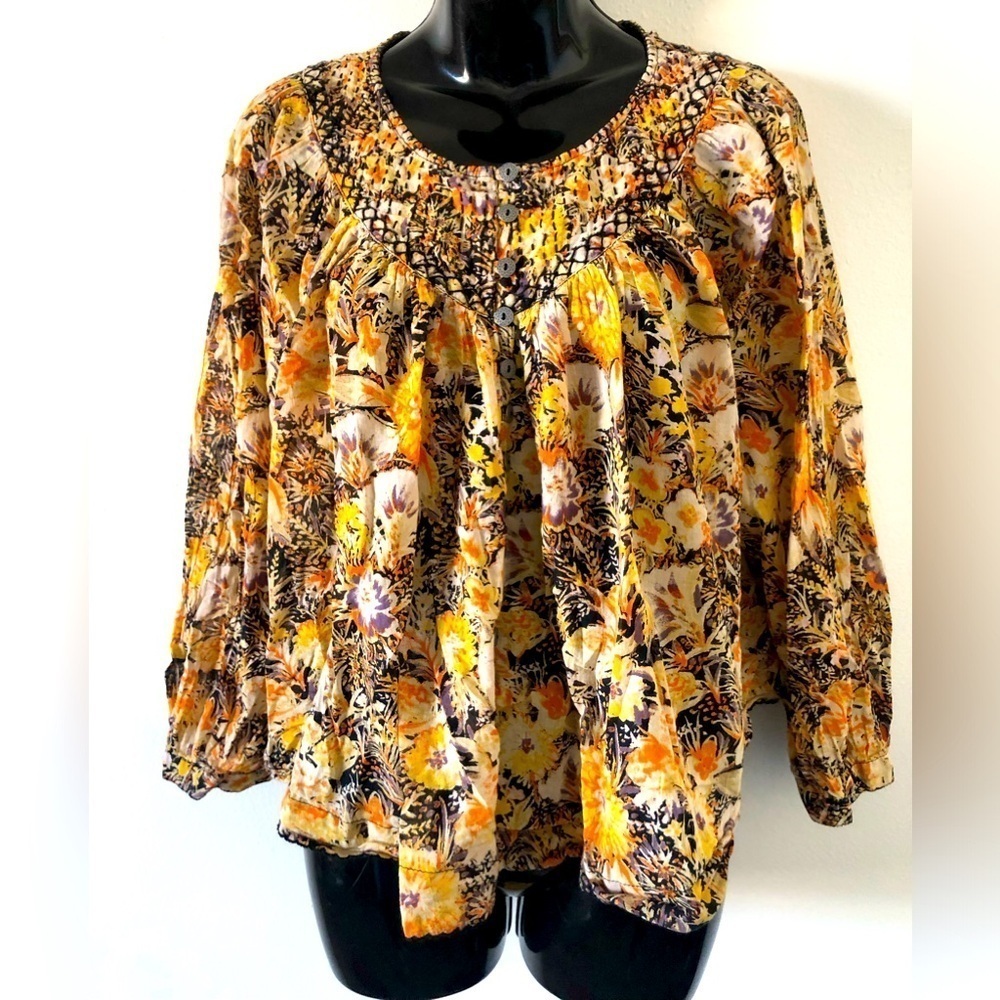 We the free free people boho cotton blouse xs
